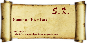 Sommer Karion névjegykártya